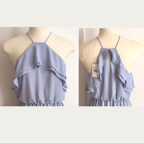 High Neck Ruffle Maxi Nipped Waist - Picture 3 of 3